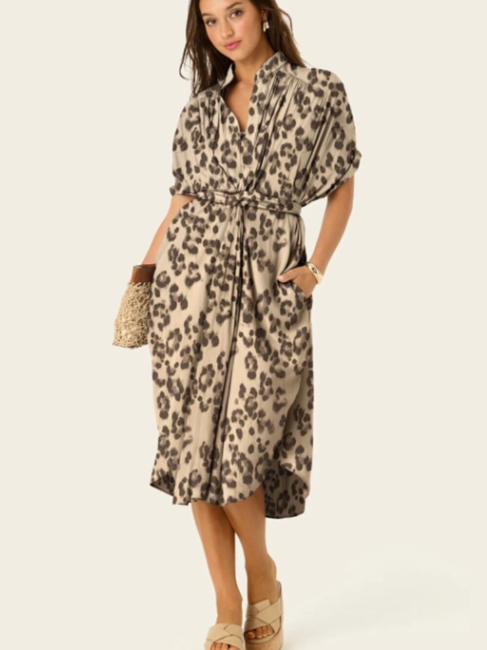 Ever by X The Multiwear Shirt Dress – Snow Leopard – One Size